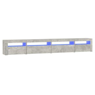 vidaXL Mueble De Tv Con Luces Led Gris Hormig&oacute;n 270x35x40 Cm Vidaxl