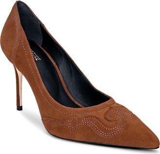 L'agence Amandine Pointed Toe Pump in Buckskin Suede at Nordstrom, Size 7.5