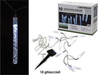 Trade Shop Trade Shop - Catena Luminosa 10 Ghiaccioli Solari Lampade Led Luce Fredda Interno / Esterno