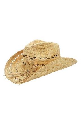 Peter Grimm Mallorie Straw Cowboy Hat in Natural at Nordstrom Rack