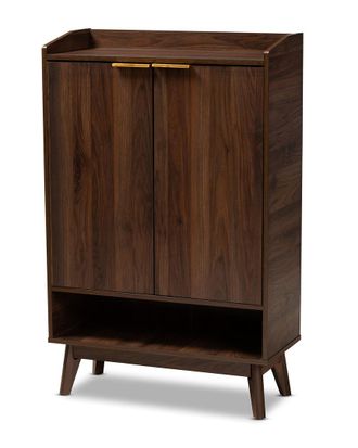 Design Studios Lena Mid-Century Modern 5-Shelf Wood Entryway Shoe Cabinet