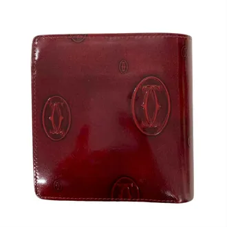 Cartier Happy Birthday Bordeaux Wine Red Patent Leather Wallet (Bi-Fold) (Pre-Owned)
