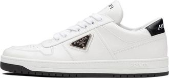Prada (WMNS) PRADA Downtown Perforated Leather Sneakers White Black 1E792M_3LJ6_F0964_F_030