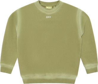 Off-white Kids Sweatshirts, male, Green, 10 Y, Stamp Sweatshirt