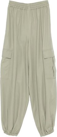 Max Mara Pantaloni con orlo elasticizzato - Verde