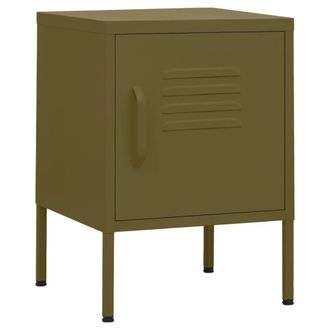 Berkfield Home Nightstands 2 pcs Olive Green 35x35x51 cm Steel | Size: 35 x 35 x 51 cm