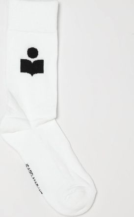 Isabel Marant Calze alte in cotone stretch con logo jacquard