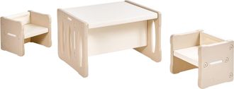 Beliani Set Tavolo E Sedie Per Bambini Stile Montessori Beige Bulloo