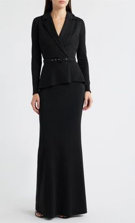 La Petite Robe Di Chiara Boni Thadira Belted Long Sleeve Dress in Black at Nordstrom Rack, Size 8 Us / 44 It