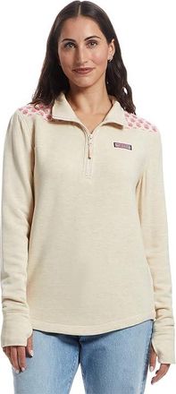 Vineyard Vines Dreamcloth Shep Shirt Womens Sweatshirt Oatmeal Heather/Avi Block Print : XS, Rayon/Spandex