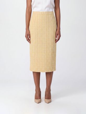 Alessandra Rich Gonna midi a tubino in tweed a vita alta con spacco laterale