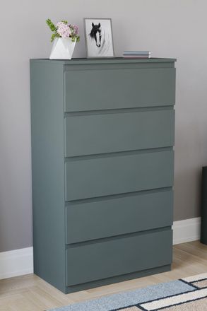 Home Discount Vida Designs Denver 5 Drawer Chest of Drawers Storage in Green