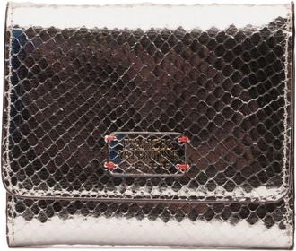 Frances Valentine Perfect Snakeskin Embossed Metallic Leather Trifold Wallet in Silver at Nordstrom