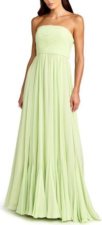 Mac Duggal Strapless Chiffon Gown With Braided Belt in Mint at Nordstrom, Size 10