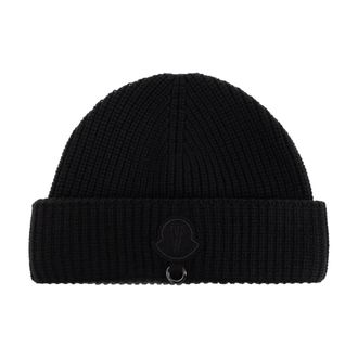 Moncler Zwarte Muts - Dames - Hoeden - Zwart - ONE Size - Wol - Accessoires