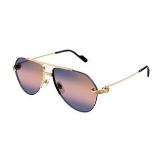 Cartier Sunglasses, male, Yellow, 60 MM, Pilot Sunglasses