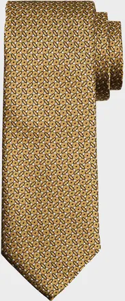 Canali Men & apos;s Micro-Geometric Jacquard Silk Tie