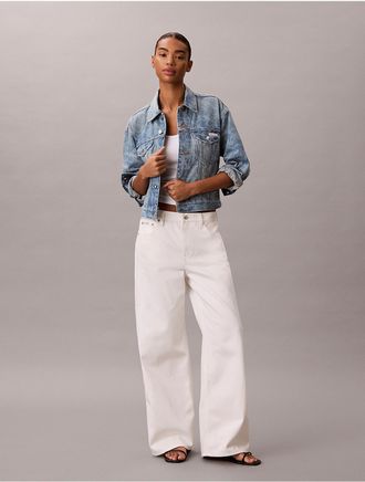 Calvin Klein Jeans Calvin Klein Womens 90s Trucker Jacket - Light/Pastel Blue - XL