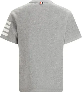 Thom Browne Striped Cotton T-Shirt - Gray