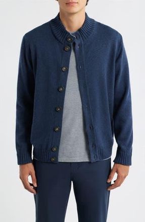 Emanuel Berg Merino Wool & Cashmere Cardigan in Dark Blue at Nordstrom Rack, Size X-Large