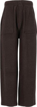 Maison Kitsun&eacute; Pantaloni Jogger Wide Leg in Pile di Lana - - Trousers - Uomo - Marrone - S