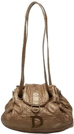 Dior Pre-owned Bucket Bags, female, Brown, Size: ONE SIZE Pre-owned Cannage Leather 2way Bag