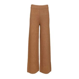 Max Mara Knitwear - female - Max Mara Studio - Wide Trousers - Brown - M - Trousers