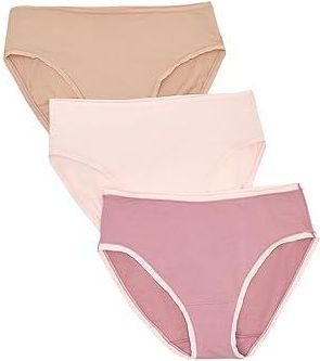 Natori Bliss Bare Cotton Hipster 3-Pack Womens Underwear Peach Whip/Nostalgia Rose/Peach Whip/Buff : S (Womens 6-8), Cotton/Elastane/Lycra