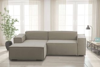 Talamo Italia Talamo Italia - Sof&aacute; Fijo Daniela, Gran Sof&aacute; Modular De 2 Plazas Pen&iacute;nsula Izquierda, 100% Made In Italy, Sof&aacute; Moderno En Tela, Cm 240x170h70, T&oacute;rtola
