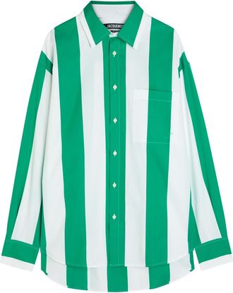 Jacquemus La Chemise Camargue Striped Cotton-poplin Shirt - White - 52 (IT52 / XL)