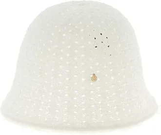 Maison Michel White Lison Knitted Bucket Hat