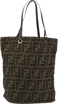 Fendi Pre-owned Zucca Canvas Tote Bag - Dames - Vintage Shopper - Bruin - ONE Size - Leer - Vintage
