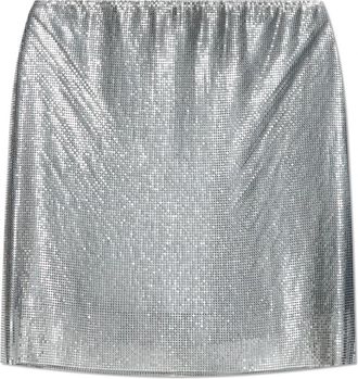 Versace Pailletten Rok - Dames - Korte rokken - Grijs - S - Pailletten - Rokken