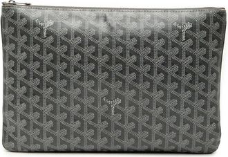 Goyard Pre-owned Clutches, female, Gray, Size: ONE SIZE Pre-owned Printed Zip Pouch