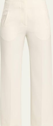 Veronica Beard Carys Cropped Straight-Leg Pants