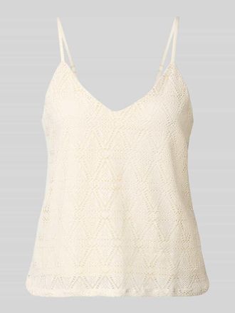 Vero Moda Regular Fit Top mit Spitze Modell MAYA in Offwhite, Gr&ouml;&szlig;e XS