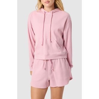 All in Favor Waffle Hoodie in Mauve at Nordstrom Rack, Size X-Large