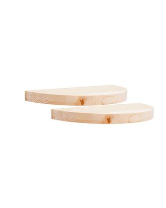 Deco Wood Pack 2 mesitas de noche de madera maciza flotante beige 3x40cm