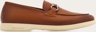 Ferragamo Men Casual loafer with Gancini ornament Brown Size 10.5