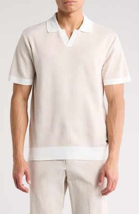 Buffalo Weesley Knit Polo in Jute Combo at Nordstrom, Size Small