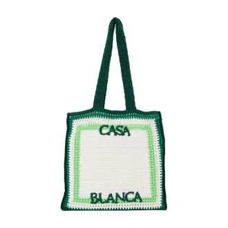 Casablanca Crochet Shopper Bag - unisex - Shoppers - Groen - ONE Size - Katoen - Tassen