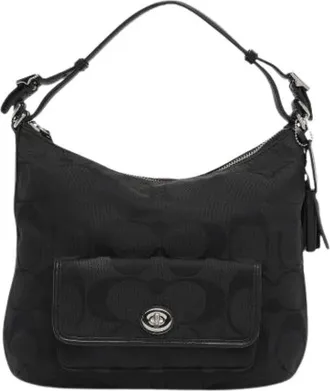 Coach Pre-owned Shoulder Bags, female, Black, Size: ONE SIZE Pre-owned Canvas Shoulder Bag