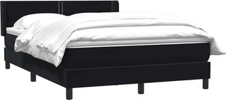 vidaXL Cama Box Spring Con Colch&oacute;n Terciopelo Negro 160x210 Cm Vidaxl