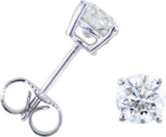 Pompeii3 3/8ct Round Diamond Studs Earrings 14K White Gold