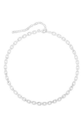 Sphera Milano Cubic Zirconia Oval Chain Choker Necklace in Silver at Nordstrom Rack