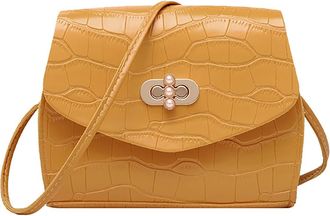 Generic Ladies Bag Shoulder Bag Handbag Messenger All- Fashion Bag Lunch Bag with Shoulder Strap (Yellow, One Size)