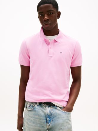 Tommy Jeans Poloshirt TOMMY JEANS TJM SLIM PLACKET POLO EXT, Herren, Gr. L, rosa (carnival pink), Piqu&eacute;, Obermaterial: 100% Baumwolle, slim fit, Shirts Poloshirt