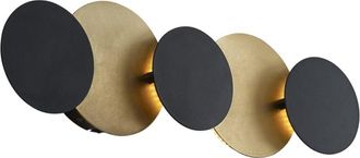 QAZQA Aplique moderno negro dorado LED