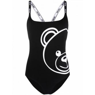 Moschino Body, female, Black, Size: M Teddy Bear Open Back Body