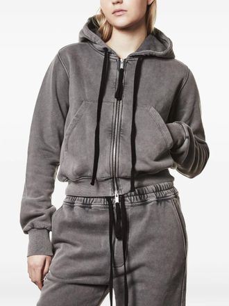 Thom Krom hooded zip-up jacket - women - Cotton/Polyester - M - Grey